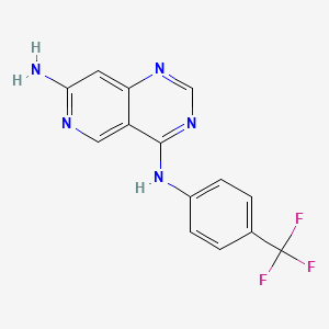 molecular formula C14H10F3N5 B8596021 4-N-[4-(trifluoromethyl)phenyl]pyrido[4,3-d]pyrimidine-4,7-diamine 