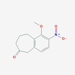 molecular formula C12H13NO4 B8596027 1-Methoxy-2-nitro-5,7,8,9-tetrahydro-6H-benzo[7]annulen-6-one 