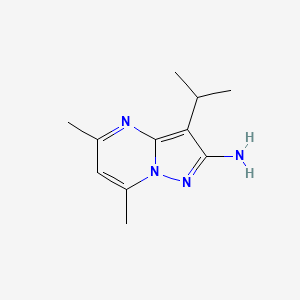 molecular formula C11H16N4 B8596035 3-Isopropyl-5,7-dimethylpyrazolo[1,5-a]pyrimidin-2-amine 