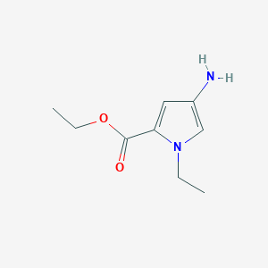 molecular formula C9H14N2O2 B8596125 ethyl 4-amino-1-ethyl-1H-pyrrole-2-carboxylate 