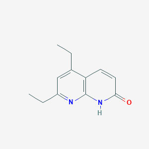 molecular formula C12H14N2O B8596204 5,7-diethyl-1,8-naphthyridin-2(1H)-one 