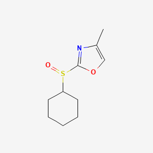 molecular formula C10H15NO2S B8596259 2-Cyclohexylsulphinyl-4-methyloxazole CAS No. 62124-60-1
