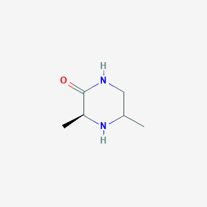 molecular formula C6H12N2O B8596289 (3S, 5RS)-3,5-dimethyl-piperazin-2-one 