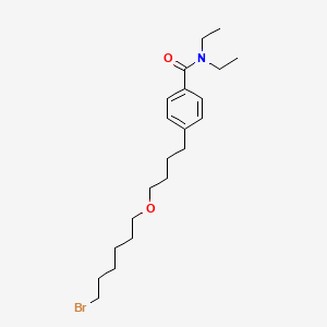 molecular formula C21H34BrNO2 B8596389 4-{4-[(6-Bromohexyl)oxy]butyl}-N,N-diethylbenzamide CAS No. 102294-93-9