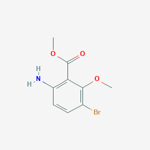molecular formula C9H10BrNO3 B8596473 Methyl 6-amino-3-bromo-2-methoxybenzoate 