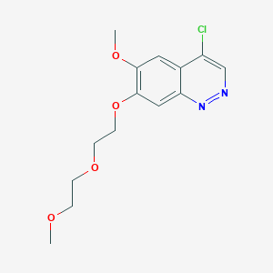 molecular formula C14H17ClN2O4 B8596474 4-Chloro-6-methoxy-7-(2-(2-methoxyethoxy)ethoxy)cinnoline CAS No. 197359-53-8