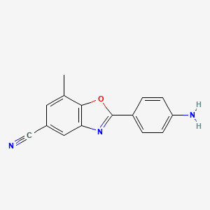 molecular formula C15H11N3O B8596531 2-(4-Aminophenyl)-7-methyl-1,3-benzoxazole-5-carbonitrile 