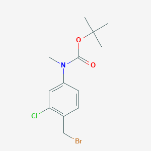 molecular formula C13H17BrClNO2 B8596540 4-bromomethyl-N-(tert-butoxycarbonyl)-N-methyl-3-chloroaniline 