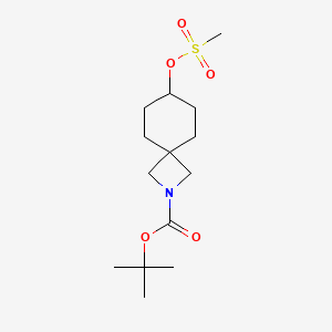 molecular formula C14H25NO5S B8596598 Tert-butyl 7-((methylsulfonyl)oxy)-2-azaspiro[3.5]nonane-2-carboxylate 