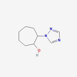 molecular formula C9H15N3O B8596617 2-(1,2,4-Triazole-1-yl)cycloheptanol 