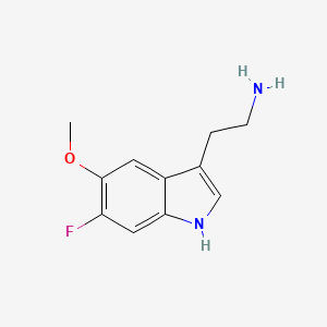 molecular formula C11H13FN2O B8596620 Indolethanamine, 6-fluoro-5-methoxy- 
