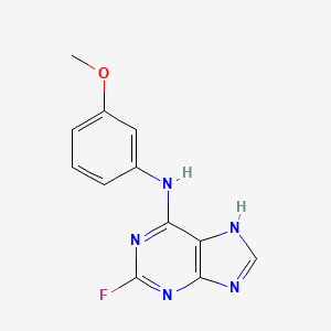 molecular formula C12H10FN5O B8596623 2-Fluoro-6-(3-methoxyanilino)purine CAS No. 1089014-47-0