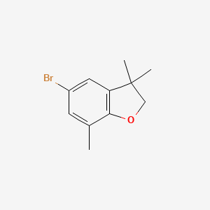 molecular formula C11H13BrO B8596666 5-Bromo-3,3,7-trimethyl-2,3-dihydro-benzofuran 