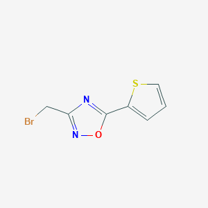 molecular formula C7H5BrN2OS B8596679 3-(Bromomethyl)-5-(2-thienyl)-1,2,4-oxadiazole 