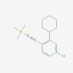 molecular formula C17H23ClSi B8596728 (4-Chloro-2-cyclohexylphenylethynyl)trimethylsilane 