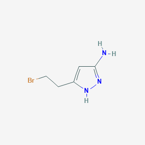 molecular formula C5H8BrN3 B8596752 5-(2-bromoethyl)-1H-pyrazol-3-amine 