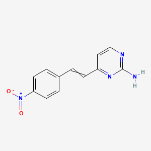 molecular formula C12H10N4O2 B8596763 4-[2-(4-Nitrophenyl)ethenyl]pyrimidin-2-amine CAS No. 50578-91-1