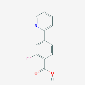 molecular formula C12H8FNO2 B8596792 2-Fluoro-4-(pyridin-2-yl)benzoic acid 