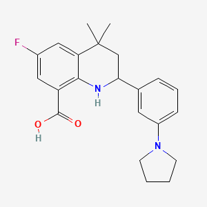 6-Fluoro-4,4-dimethyl-2-(3-(pyrrolidin-1-yl)phenyl)-1,2,3,4-tetrahydroquinoline-8-carboxylic acid