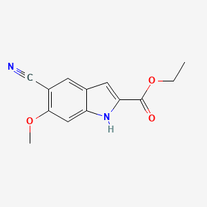 molecular formula C13H12N2O3 B8596869 ethyl 5-cyano-6-methoxy-1H-indole-2-carboxylate 