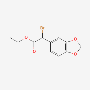 molecular formula C11H11BrO4 B8596901 (1,3-Benzodioxole-5-yl)bromoacetic acid ethyl ester 