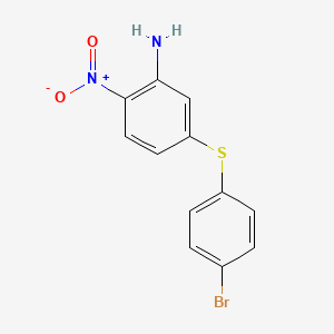 molecular formula C12H9BrN2O2S B8596906 2-Amino-4-(4-bromophenylthio)nitrobenzene 