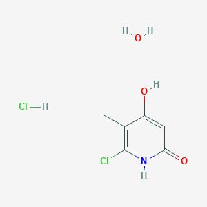 molecular formula C6H9Cl2NO3 B8596910 6-chloro-4-hydroxy-5-methylpyridin-2(1H)-one hydrochloride hydrate 