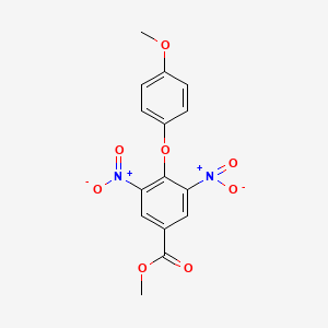 molecular formula C15H12N2O8 B8596918 Methyl 3,5-dinitro-4-(4-methoxyphenoxy)-benzoate CAS No. 33927-08-1