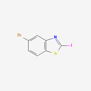 molecular formula C7H3BrINS B8596940 5-Bromo-2-iodo-1,3-benzothiazole 