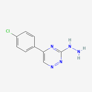 molecular formula C9H8ClN5 B8597035 as-Triazine, 5-(4-chlorophenyl)-3-hydrazino- CAS No. 59318-40-0