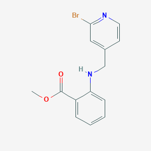 molecular formula C14H13BrN2O2 B8597082 Methyl 2-{[(2-bromopyridin-4-yl)methyl]amino}benzoate CAS No. 474799-53-6