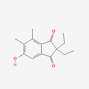 molecular formula C15H18O3 B8597089 2,2-Diethyl-6-hydroxy-4,5-dimethyl-1H-indene-1,3(2H)-dione CAS No. 57296-36-3