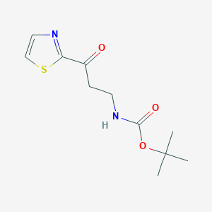 molecular formula C11H16N2O3S B8597127 Tert-butyl N-[3-oxo-3-(1,3-thiazol-2-YL)propyl]carbamate 