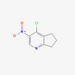 molecular formula C8H7ClN2O2 B8597209 4-Chloro-3-nitro-6,7-dihydro-5H-cyclopenta[b]pyridine 