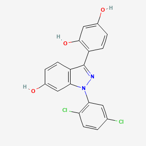 molecular formula C19H12Cl2N2O3 B8597211 4-(1-(2,5-Dichlorophenyl)-6-hydroxy-1H-indazol-3-yl)benzene-1,3-diol CAS No. 680610-83-7