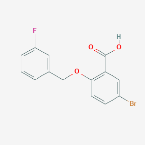 molecular formula C14H10BrFO3 B8597241 5-Bromo-2-{[(3-fluorophenyl)methyl]oxy}benzoic acid 