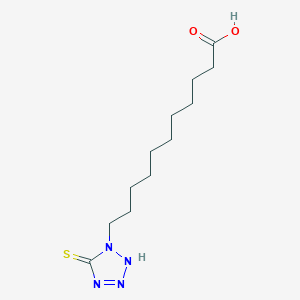 molecular formula C12H22N4O2S B8597271 11-(5-Sulfanylidene-2,5-dihydro-1H-tetrazol-1-yl)undecanoic acid CAS No. 61197-42-0