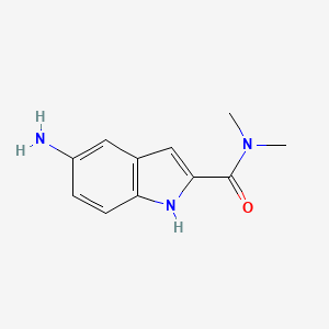 molecular formula C11H13N3O B8597281 5-Amino-1H-indole-2-carboxylic acid dimethylamide 