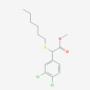 molecular formula C15H20Cl2O2S B8597291 Methyl alpha-hexylthio-3,4-dichloro-phenylacetate 