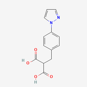molecular formula C13H12N2O4 B8597379 2-(4-(1H-Pyrazol-1-yl)benzyl)malonic acid 