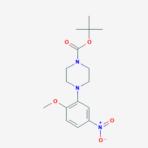 molecular formula C16H23N3O5 B8597405 tert-Butyl 4-(2-methoxy-5-nitrophenyl)piperazine-1-carboxylate 