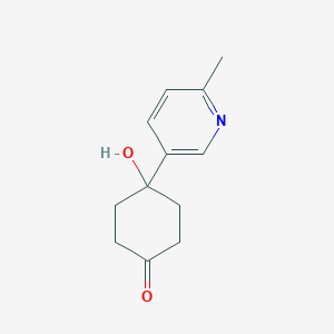 molecular formula C12H15NO2 B8597446 4-Hydroxy-4-(6-methyl-pyridin-3-yl)-cyclohexanone 
