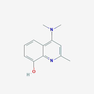 molecular formula C12H14N2O B8597489 8-Hydroxy-2-methyl-4-dimethylaminoquinoline 