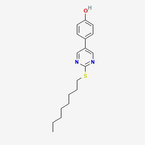 molecular formula C18H24N2OS B8597530 4-[2-(Octylsulfanyl)pyrimidin-5-YL]phenol CAS No. 121386-24-1