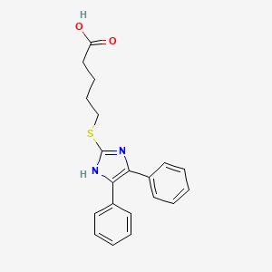 molecular formula C20H20N2O2S B8597554 5-[(4,5-Diphenyl-1H-imidazol-2-YL)sulfanyl]pentanoic acid CAS No. 130804-18-1