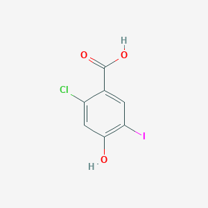 molecular formula C7H4ClIO3 B8597557 2-Chloro-4-hydroxy-5-iodobenzoic acid 