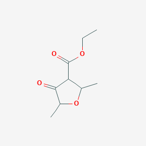 molecular formula C9H14O4 B8597576 Ethyl 2,5-dimethyl-4-oxooxolane-3-carboxylate CAS No. 64026-44-4