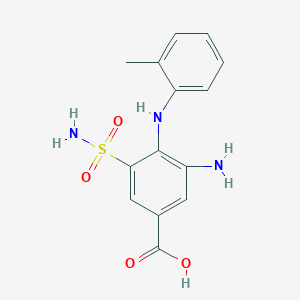 3-Amino-4-(2-methylanilino)-5-sulfamoylbenzoic acid