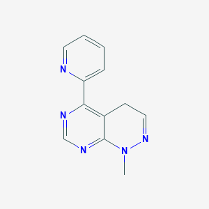 molecular formula C12H11N5 B8597596 1-Methyl-5-(pyridin-2-yl)-1,4-dihydropyrimido[4,5-c]pyridazine 