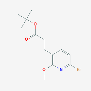 molecular formula C13H18BrNO3 B8597624 Tert-butyl 3-(6-bromo-2-methoxypyridin-3-yl)propanoate 
